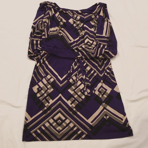 Jessica Simpson Purple,Tan & Black Dress size:M - Picture 5 of 15
